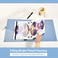 thumbnail image 5 of Ckdifva Hourglass Planet Pencil Pouch 3 Ring Zipper Pencil Case Binder Pockets Clear Top Cosmetic Bag 2 Pack, 5 of 6