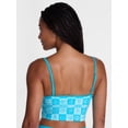 thumbnail image 3 of No Boundaries Groovy Getaway Checkered Tankini Swim Top, Women's XXS-XXL, 3 of 5