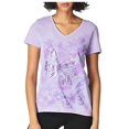 thumbnail image 1 of Femmes T-shirt Mode Manches Courtes Graphique V-neck Tee (Multiples Graphiques Disponibles), 1 of 1