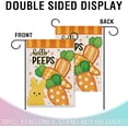 thumbnail image 2 of Cute Rabbit Carrot Easter Hello Peeps Garden Flag - 12x18" Polka Dot Burlap Spring Yard Lawn Outside Home Decor Double Sided, 2 of 6