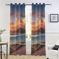 thumbnail image 5 of Sea and Beach Blackout Curtain Panels Drapes Privacy Assured with Light Filtering Curtains for Living room Bedroom Bathroom Window, 5 of 6