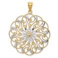thumbnail image 1 of 14K Yellow Gold & Rhodium Diamond Cut Fancy Swirl Pendant, 1 of 3