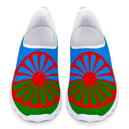 

Romany Romani People Flag Print Loafers Women Flat Summer Shoes Breathable Slip On Flats Outdoor Ladies Sneakers Casual Shoes