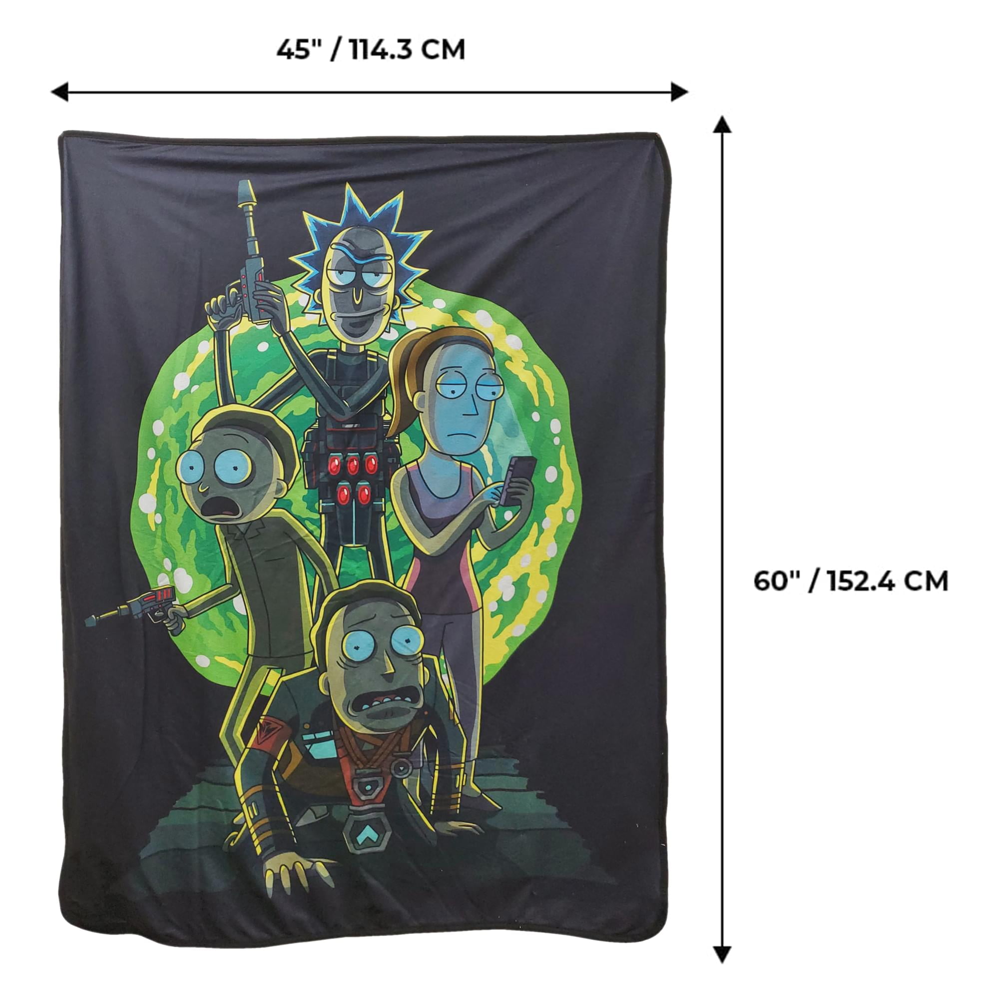 Rick and Morty Portal 45 x 60 Inch Fleece Throw Blanket Walmart