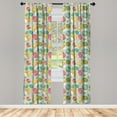 thumbnail image 3 of Ambesonne Easter Curtains, Floral Ornamental Egg Forms, Pair of 28"x95", Multicolor, 3 of 5