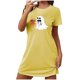 thumbnail image 1 of Camisón corto de talla grande para mujer, camisón de manga corta con estampado de pecho a la moda, camisón para mujer, 1 of 2