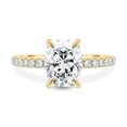 thumbnail image 2 of 3.00Ct Elongated Cushion Cut Lab-Grown Diamond Engagement Ring, Hidden Halo & Pavé, 14K Yellow Gold, 2 of 7