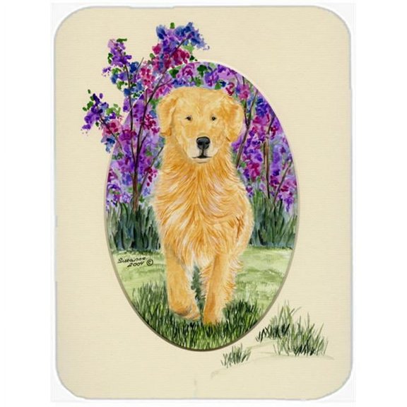 Carolines Treasures Golden Retriever Glass Cutting Board Large 12H x 16W multicolor