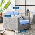 thumbnail image 4 of Side Chair Armchair and Ottoman, Rattan, Wicker, Light Grey Gray Light Blue, Modern Contemporary Urban Design, Outdoor Patio Balcony Cafe Bistro Garden Furniture Hotel Hospitality, 4 of 10