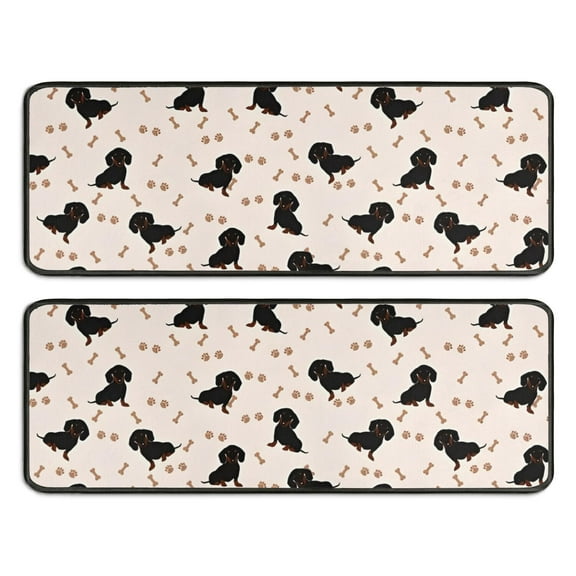 Kitchen Rugs Sets Of 2,Dachshund Dog Anti Fatigue Kitchen Mat Rugs Non Slip Washable,Decorative Kitchen Floor Mats for Kitchen,Sink,Laundry,17"x47" 17"x47"