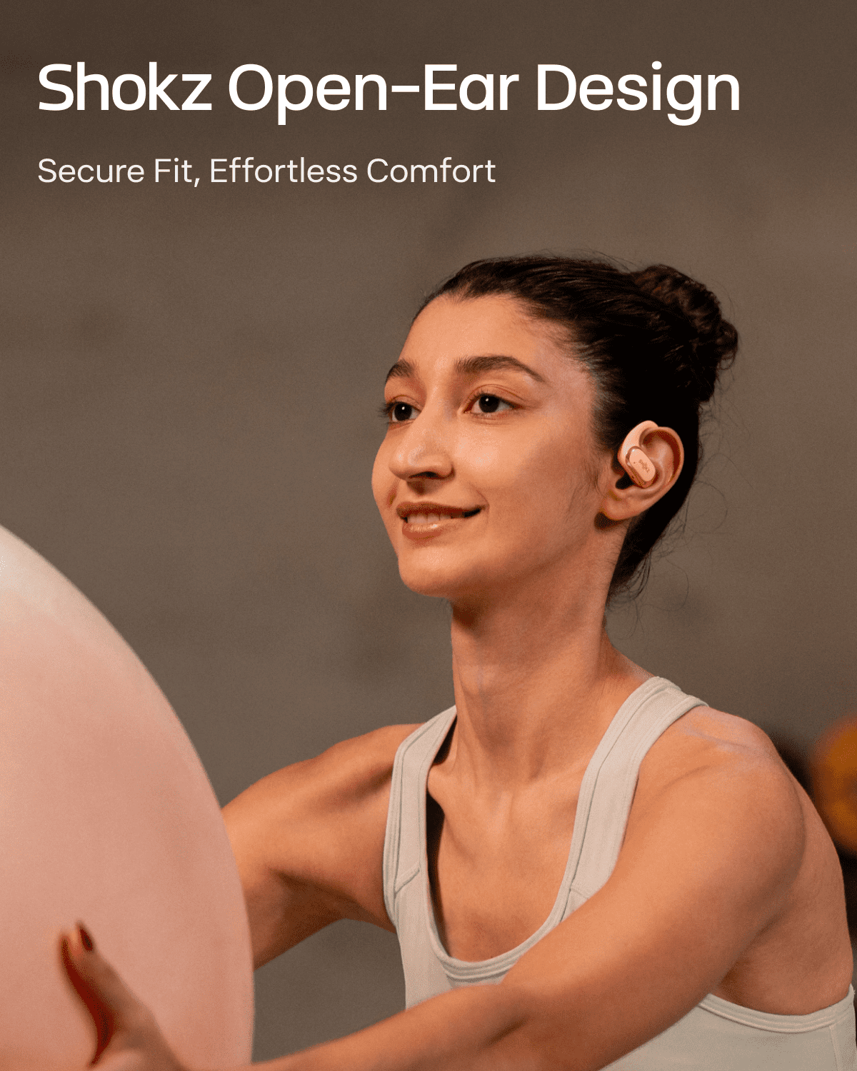 Restored Shokz OpenFit Air - Open-Ear Headphones, True Wireless Earbuds, Water Resistant, Secure Earhooks for Daily Use, pink