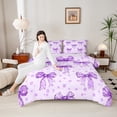 thumbnail image 4 of Manfei Cute Bow Girl Bedding Comforter Set 2pcs,Dreamy Polka Dots Twin Comforter Sets Microfiber,Kawaii Ribbon Bow Knot Breathable Bedding Set,Luxury Bedroom Decor,Reversible, 4 of 8