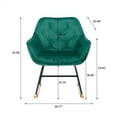 thumbnail image 7 of Comfortable Rocking Chair Accent Chair for Elderly and Adults, Home Rocking Accent Chair for Leisure Time, Modern Comfy Single Sofa Chair Rocker Armchair for Bedroom Living Room Office, Emerald, 7 of 7