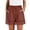 Brick Red, variant on Women's High Waisted Lace Trim Shorts, Elastic Lightweight Summer Shorts with Fringe Hem and Pockets, Stylish Casual Flowy Shorts for Beach Vacation Daily Wear Black L