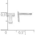 thumbnail image 4 of 14KW White Gold Brushed Letter T Initial Post Earrings, 4 of 6