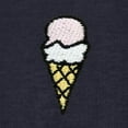 thumbnail image 2 of Dalix Ice Cream Embroidered Cropped Flowy Soft Cotton Short Sleeve T Shirt Womens in Heather Navy 2XL XX-Large, 2 of 5