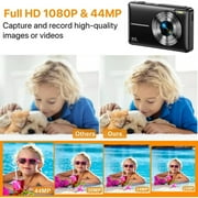 Melcam 1080P Digital Camera 44MP 16X Zoom with 32GB Card, Compact Point and Shoot Camera for Teens Students