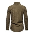 thumbnail image 3 of Fashnice Chemise Homme Col à Revers Chemises Boutonnées Coupe Régulière Tunique de Vacances Vert Armée m, 3 of 9