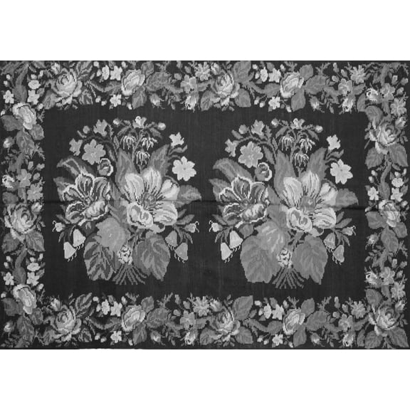Ahgly Company Indoor Rectangle Medallion Gray French Area Rugs, 2' x 4'