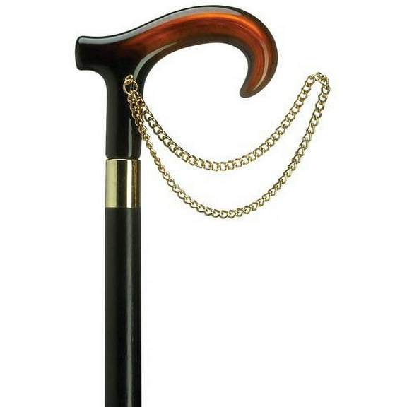 Walking Cane Stylish Derby Handle Ladies Cane Black Maple Shaft Shell Handle