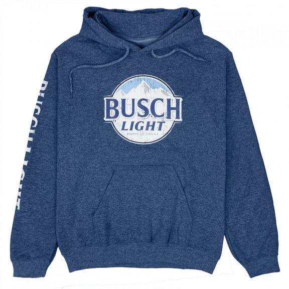 Busch Light Logo with Sleeve Print Pullover Hoodie-XLarge