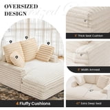 Oversized Chaise Lounge Chair Indoor, Upholstered Sofa Bed with Throw ...
