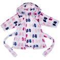 thumbnail image 2 of Hudson Baby Infant Girl Plush Animal Face Bathrobe, Bows, 0-9 Months, 2 of 4