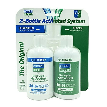 SmartMouth Original Mouthwash 16oz 2-Bottle Activated System for 24-Hour Bad Breath