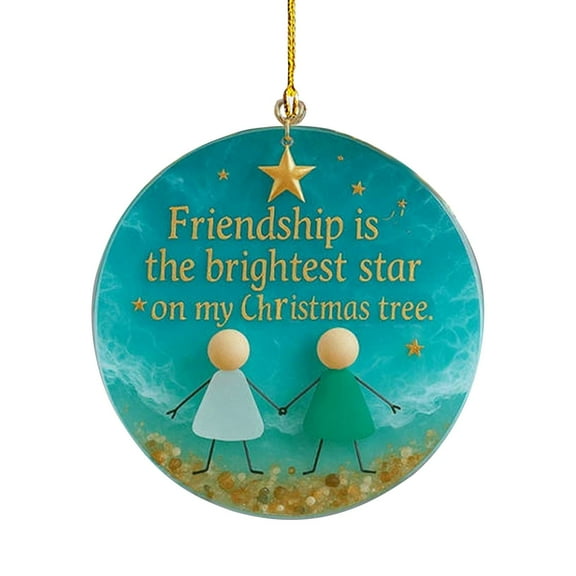 LmnLft Friendship Sea Glass Christmas Ornament, Personalized Holiday Keepsake for Family and Friends