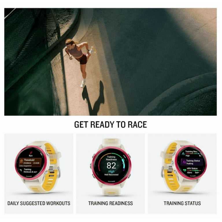 Garmin Forerunner 570 GPS Running Smartwatch - 47mm AMOLED, Training & Recovery Tools (with Wearable4U Earbuds)