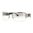 thumbnail image 2 of Luxury 90s' Rimless Thin Metal Rectangular Fashion Sunglasses Silver Black Grey Clear, 2 of 4