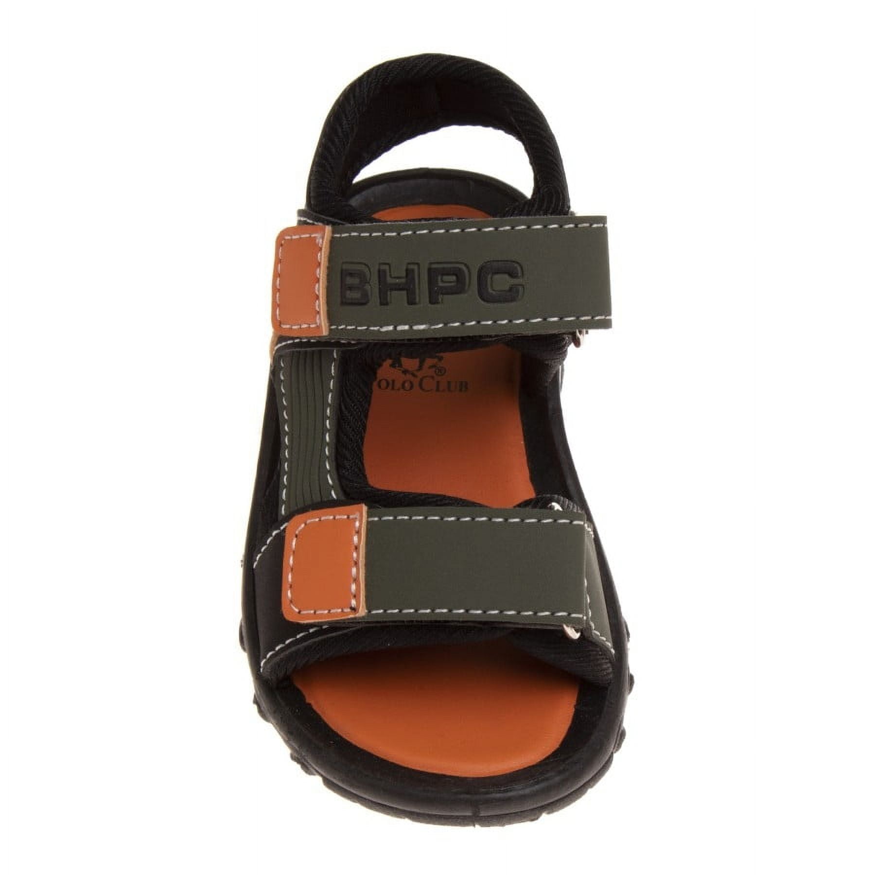 Beverly Hills Polo Club Boys Double Hook & Loop Flat Heel Sport Sandals (Toddler Sizes)