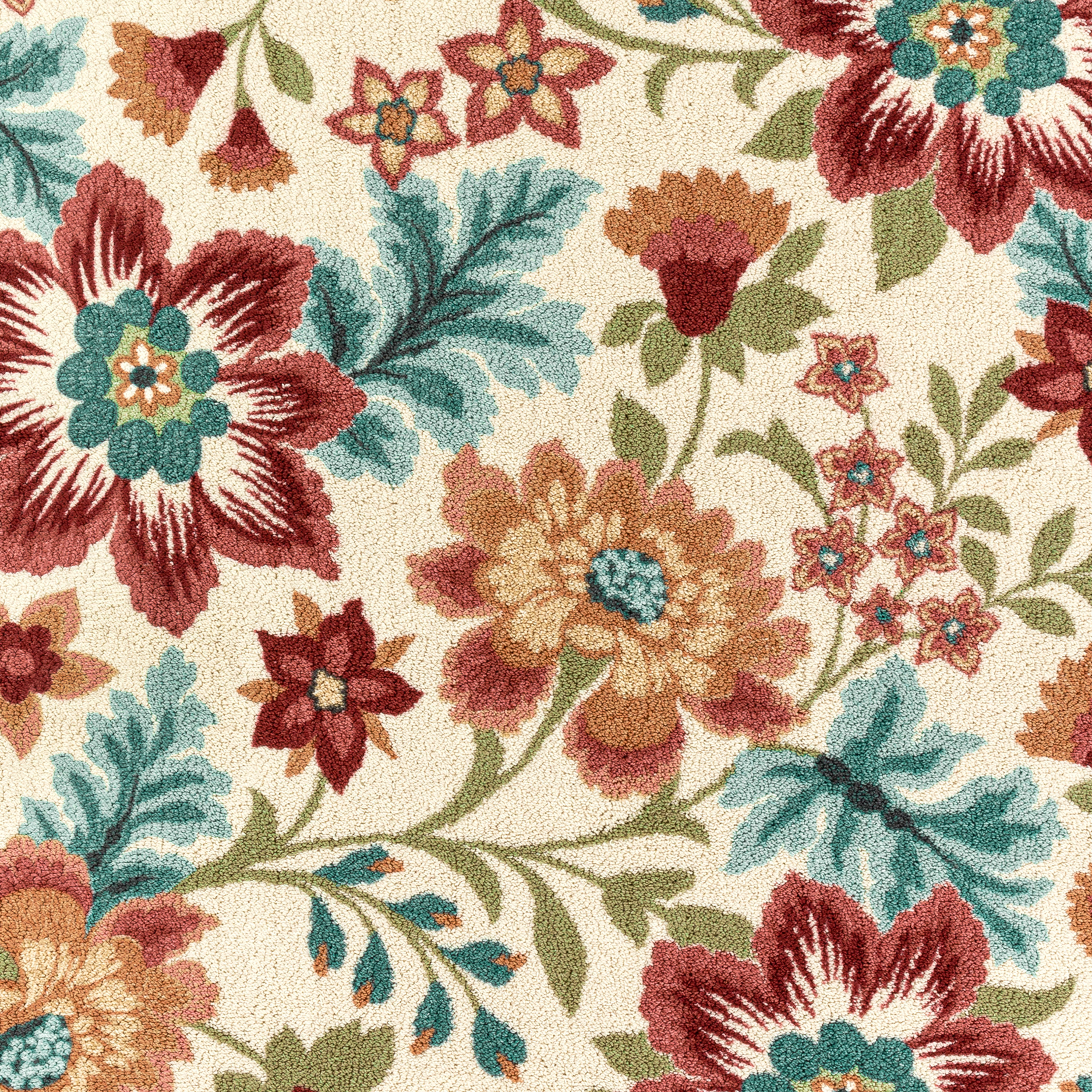 (2 pack) Mainstays Farmhouse Oversized Cream Floral Indoor Hallway Runner Rug, 1'10" x 5'