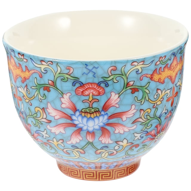 MasteelfCA Flower Pattern Tea Cup Household Teaware Ceramic Tea Cup Chinese Tea Tasting Cup