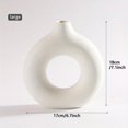 thumbnail image 5 of 1pc, White Ceramic Vase White Vases For Decor, Modern Home Decor Vase, Boho Vases For Decor, Circle Vase, Round Vase, Donut Vase, Decorative Vase For Wedding Dinner Table Party Living Room Office Bedr, 5 of 5