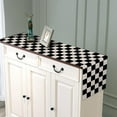 thumbnail image 4 of Racing Car Table Runner Black and White Checkered Race Car Birthday Party Decoration Kitchen Dining Room Decor 72Inches Long, 4 of 5