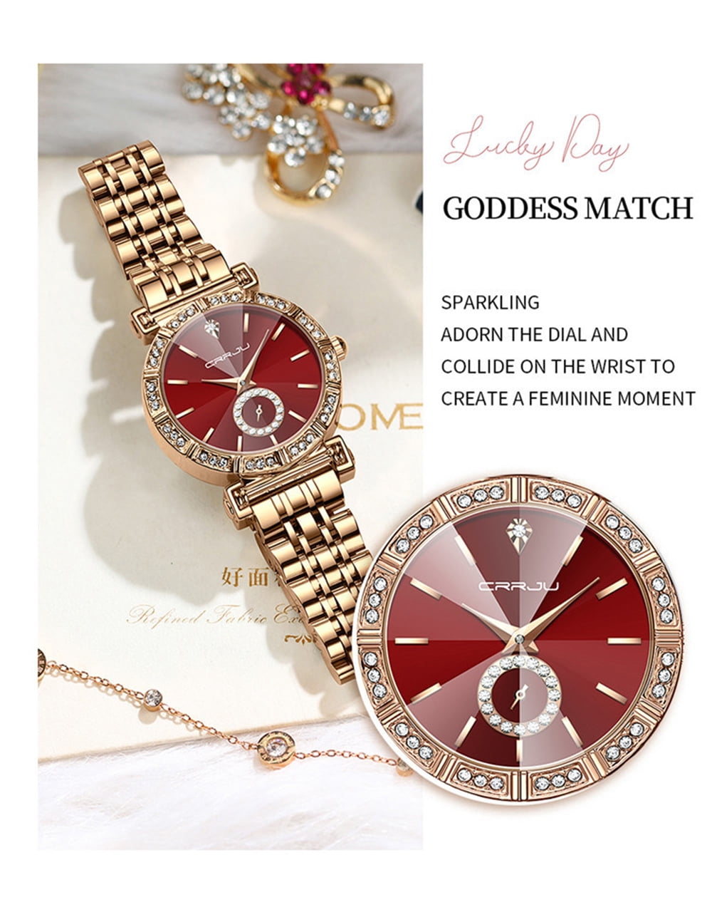 Women Watch Fashion Gold Diamond Analog Quartz Female Watch for Women Luxury Dress Ladies Stainless Steel Waterproof Wrist Watches