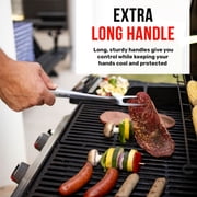 Grillbot Stainless Steel Grill Fork with Long Handle, 2-Prong Carving Fork