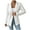 White, variant on Women's Long Sleeve Blazer Turndown Collar Open Front Cardigan Button Jacket Work office Casual Blazer White XL(XL)