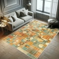 thumbnail image 5 of Ambesonne Mid Century Modern Decorative Rug Carpet, Grunge Forms, 2' 5" x 5', Burnt Sienna Pale Teal, 5 of 5