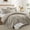 Beige, variant on Ameha 3-Piece Quilt Bedspread Set Lightweight Embossed Floral Microfiber Coverlet Adult Queen Size Beige