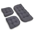 thumbnail image 2 of U-Shaped Twill Tufted Settee Cushion Set (Set of 3) - Grey, 2 of 2