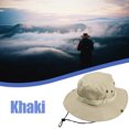 thumbnail image 2 of AWZXDE Men's Solid Outdoor Sun Hat with Drawstring, Hiking Cap for Sun and Adjustable Fit B,One Size, 2 of 3