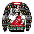 thumbnail image 3 of Suéter feo de Navidad con diseño de diosa de Papá Noel, sudadera tipo pulóver para hombres, mujeres, parejas, adultos, poliéster, fiesta, Navidad, 3 of 4