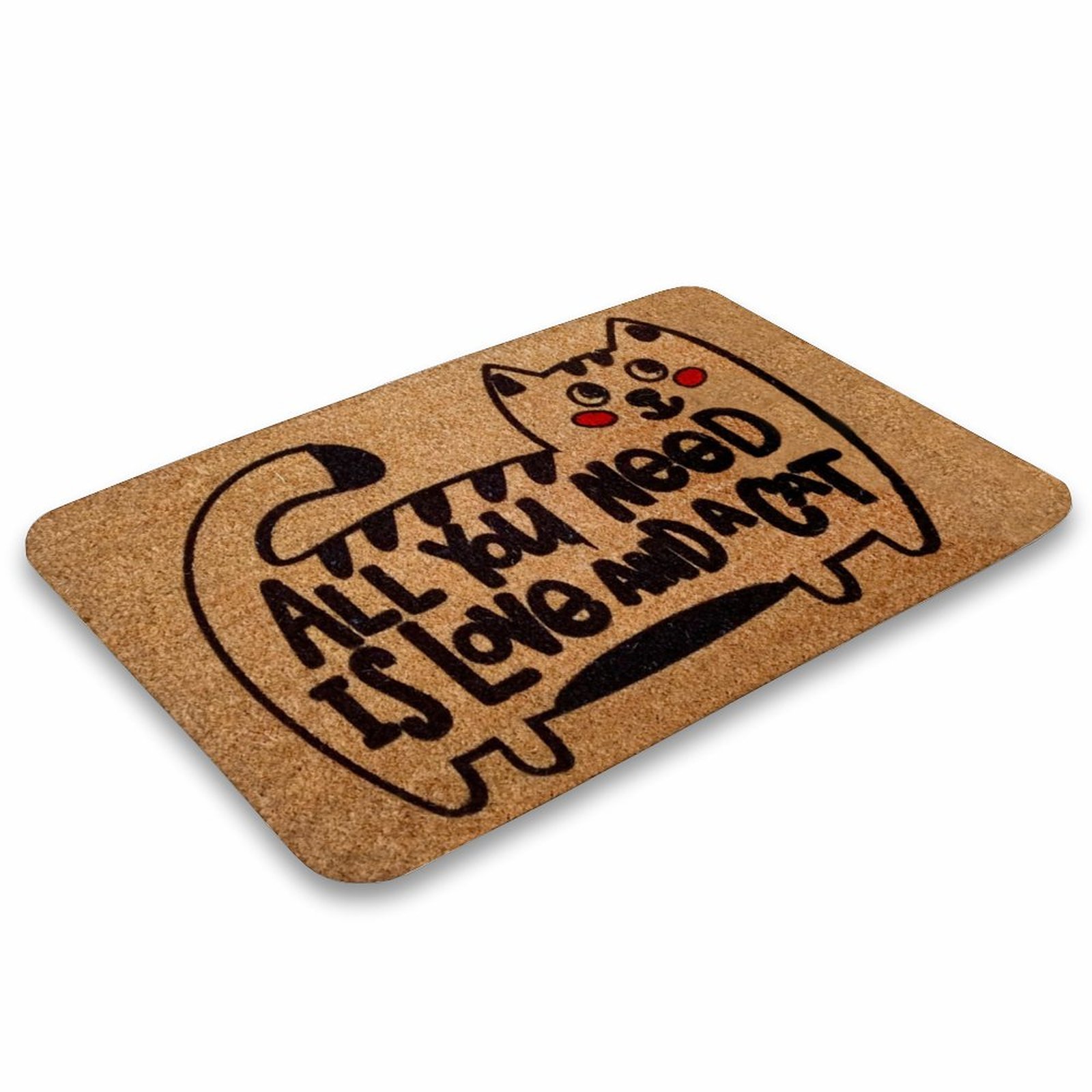 All You Need İs Love And A Cat, Cat Doormat, Cat Outdoor Rug, Cat Love, Home Gift, Wedding Gift, Home Decor, Welcome Mat,Indoor Doormat,Front Back Door Mat 17”x30”