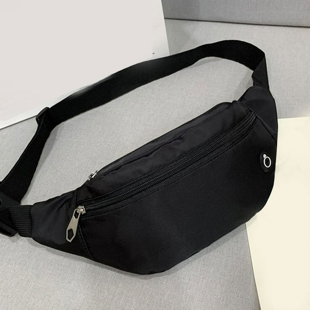Billetera de viaje negra, bolso de cinturón para teléfono celular, bolso cruzado con orificio para auriculares