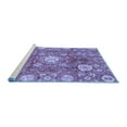 thumbnail image 2 of Ahgly Company Machine Washable Indoor Square Abstract Blue Modern Area Rugs, 4' Square, 2 of 4