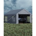 thumbnail image 2 of TEQIN 13x20 Ft Heavy Duty Carport With Removable Side Walls And Doors, Portable Garage With Roll-Up Window, Car Canopy With All-Season Tarp Car Port Canopy Tent For Cars, Trucks, Boats, 2 of 7