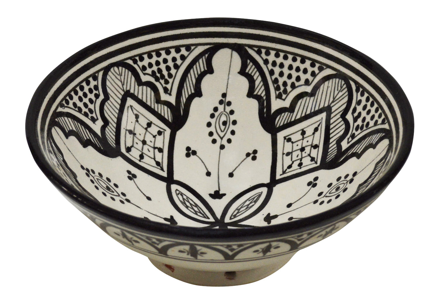 Cross Black and White 5 inch Ceramic Dolomite Jewelry Trinket Dish Tray 