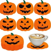 Ziynglg Halloween Pumpkin Non Heat Resistant Placemats Set of 6 for Festive Party Decor,Protects Tables from Burns,Easy to Clean and Multi Functional Use